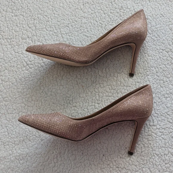 14 & Union rold gold glitter crystal heels - Picture 5 of 7